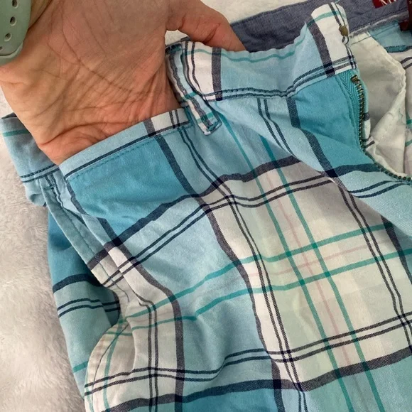 Sky blue and white plaid Merona shorts - Picture 5 of 17